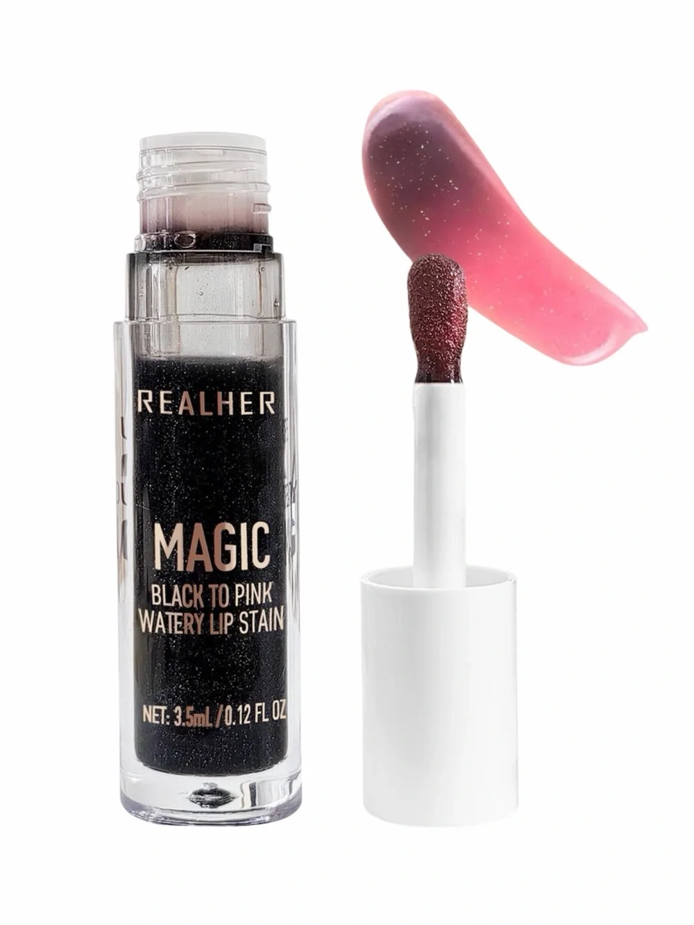 RealHer Discover Your Magic Black To Pink Lip Gloss - 0.12 fl oz - Bright Pink
